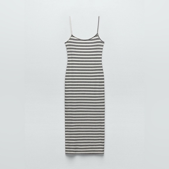 ZARA Striped Maxi Dress, Size M - Picture 4 of 12
